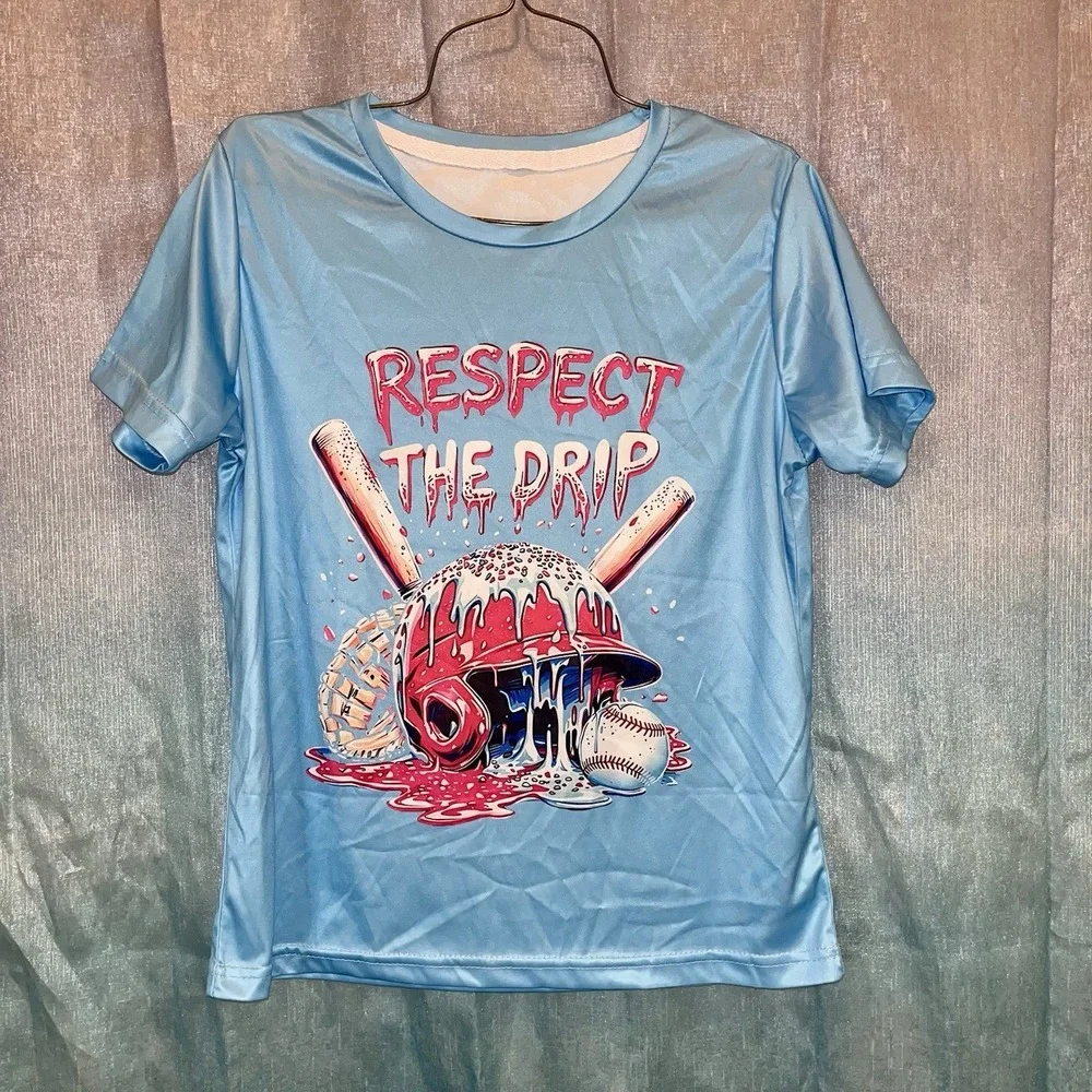 Youth Baseball Drip YMD Respect The Drip Ice Cream Baseball Graphic T-Shirt